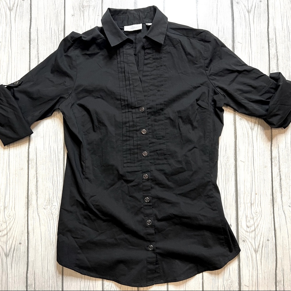 3/4 sleeve button down up dress shirt New York and company size XS